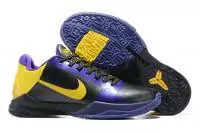 nike kobe 5 chaussures basketball black purple gold